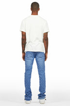 Glit Royal Blue Rhinestone Stacked Flare Jean