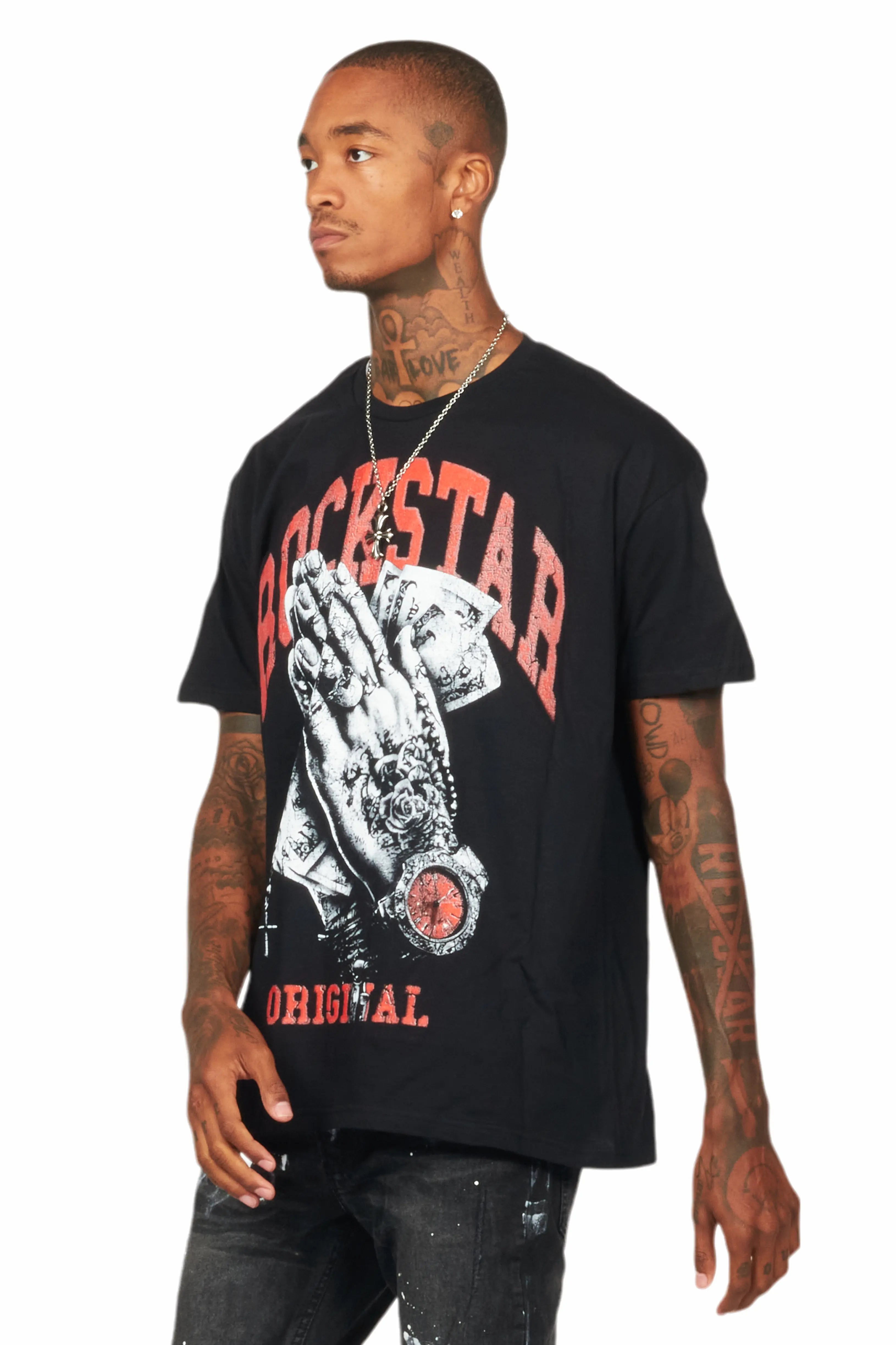 Zamir Black Graphic Oversized T-Shirt