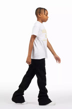 Boys Holibert Jet Black Stacked Flare Jean