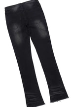 Schmear Black Oversized Graphic T-Shirt/Painted Stacked Flare Jean Bundle