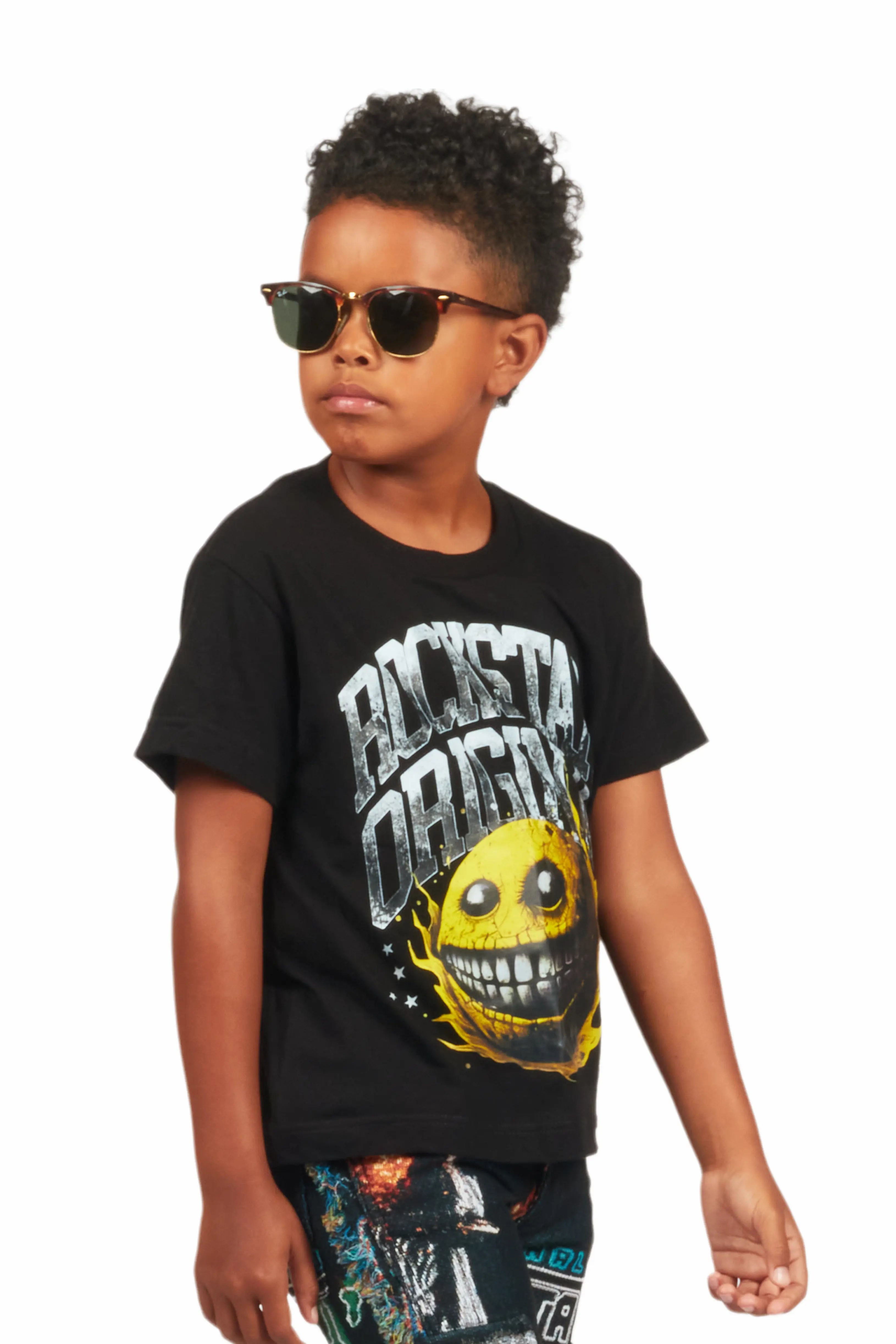 Boys Parsons Black Graphic T-Shirt