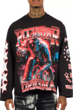 Marxe Black/Red Long Sleeve Graphic T-Shirt