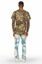 Edsel Light Blue Stacked Flare Cargo Jean