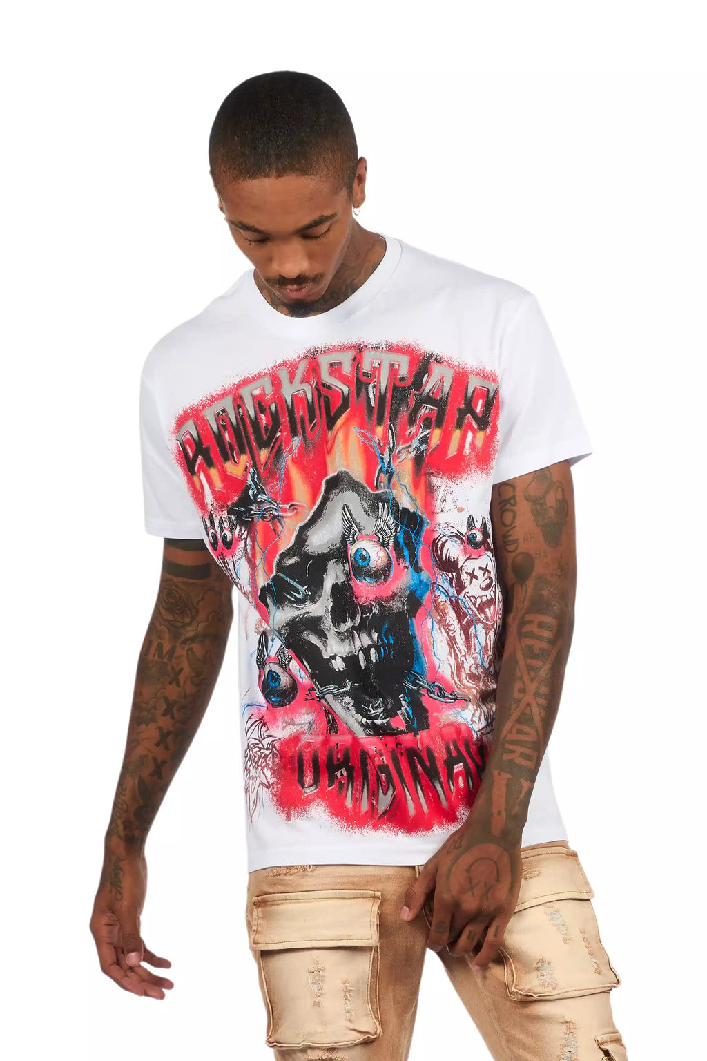 Styx White/Red Oversized Graphic T-Shirt