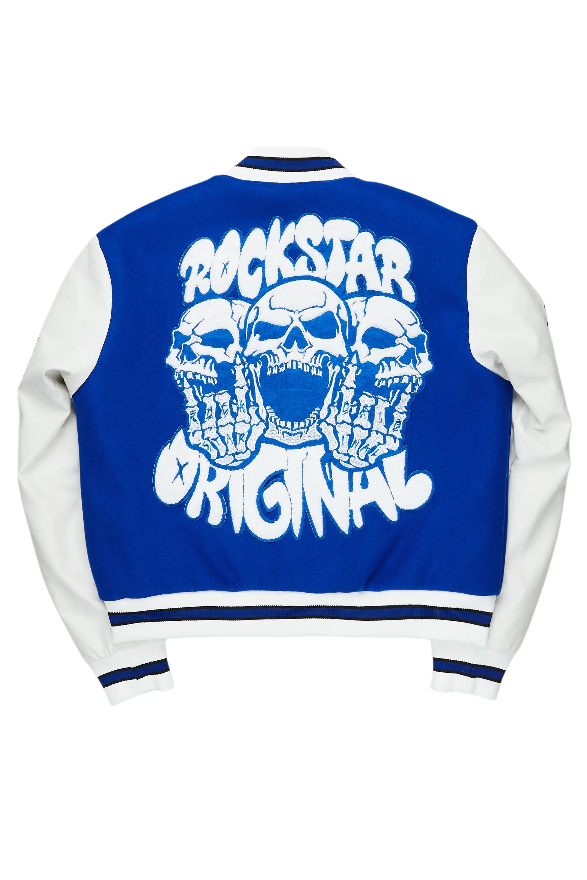 Sharray Royal Blue Oversized Varsity Jacket