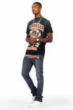 Tabor Black T-Shirt/Stacked Flare Track Set