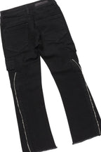 Boys Ponce Black T-Shirt/Stacked Flare Jean Set