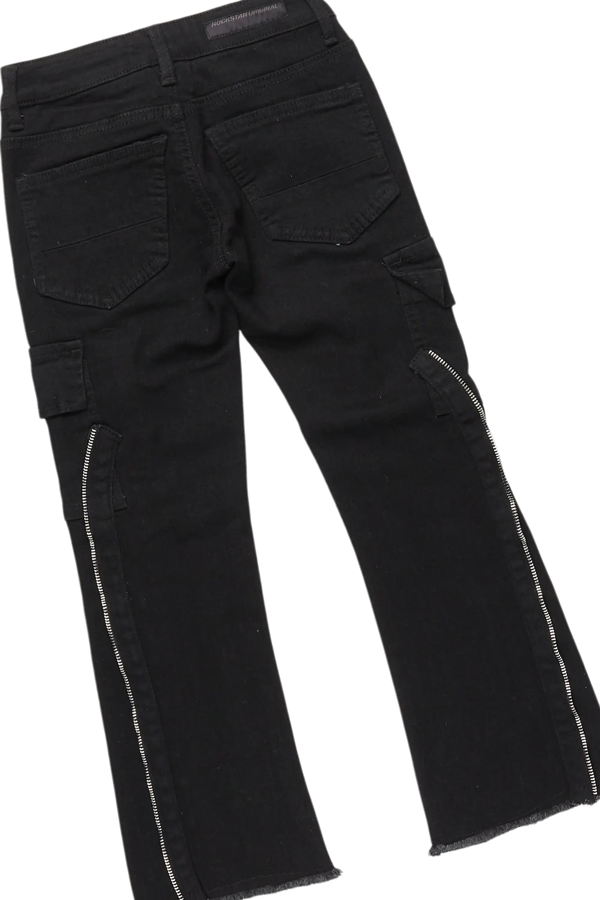 Boys Ponce Black T-Shirt/Stacked Flare Jean Set