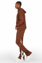 Jaco Brown Hoodie Baggy Fit Pant Track Set