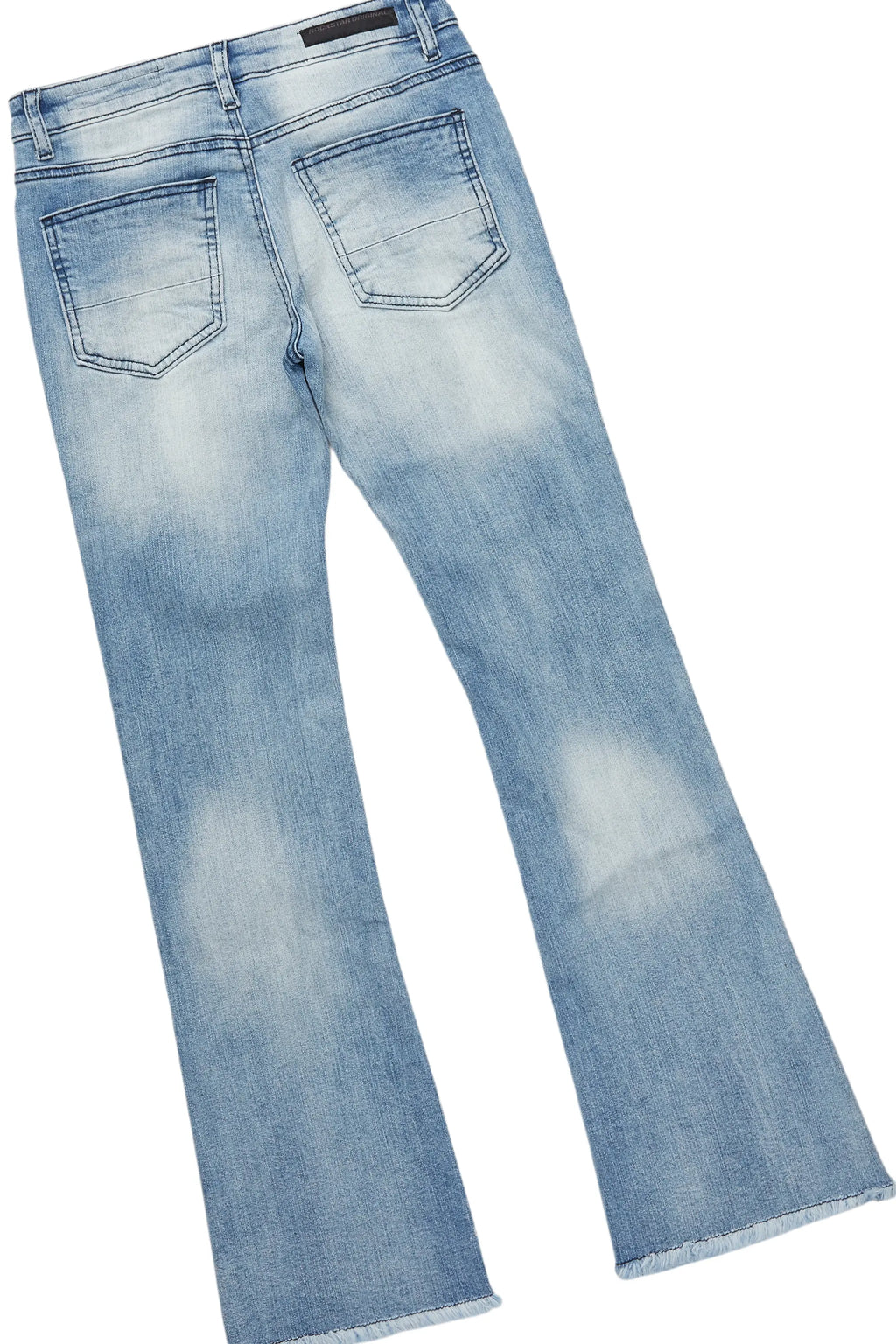 Girls Fire Black/Blue Hoodie/Stacked Flare Jean Set