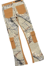 Boys Semaj Vintage Beige Hoodie/Stacked Flare Jean Set