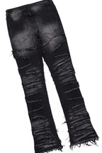 Schtupp Black Oversized T-Shirt/Stacked Flare Jean Bundle