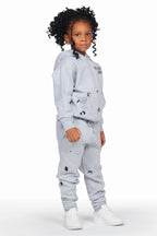 Girls Raffie Heather Grey Hoodie Jogger Set