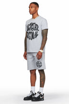 Thierry Heather Grey T-Shirt/Short Set