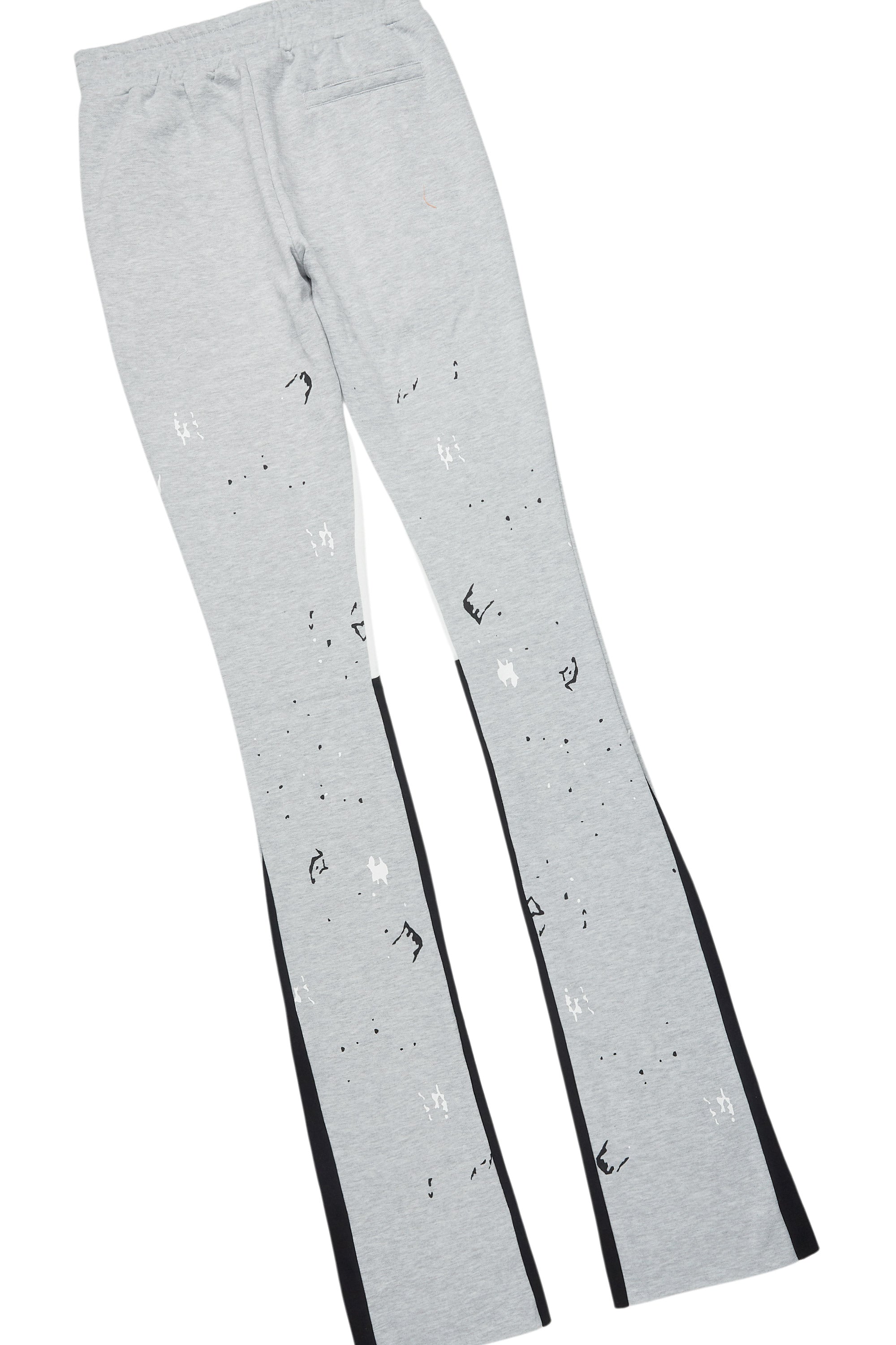 Scottie Heather Grey T-Shirt/Stacked Flare Track Pant Set