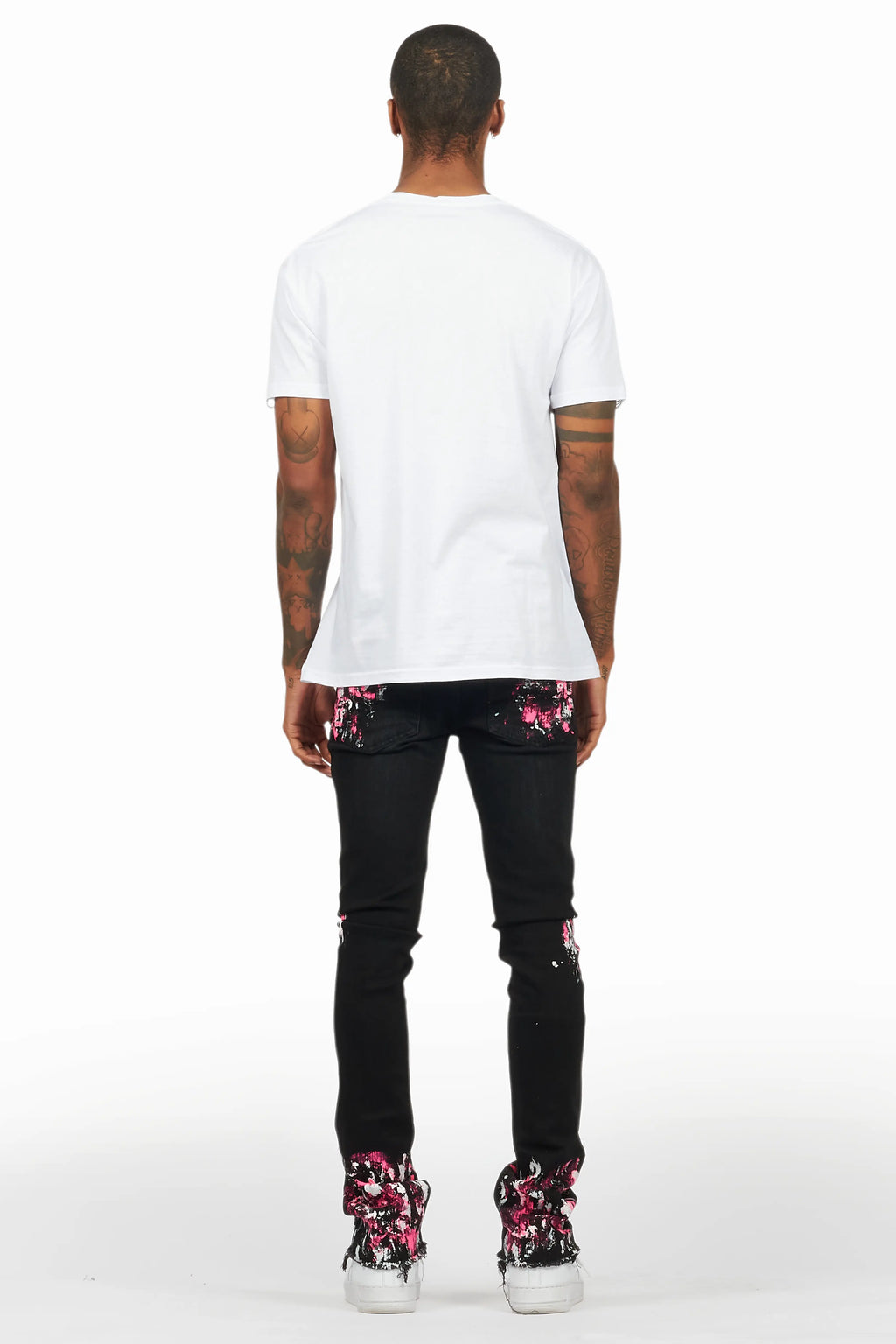 Kodak Black/Pink Painter Stacked Flare Jean