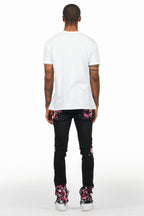 Kodak Black/Pink Painter Stacked Flare Jean