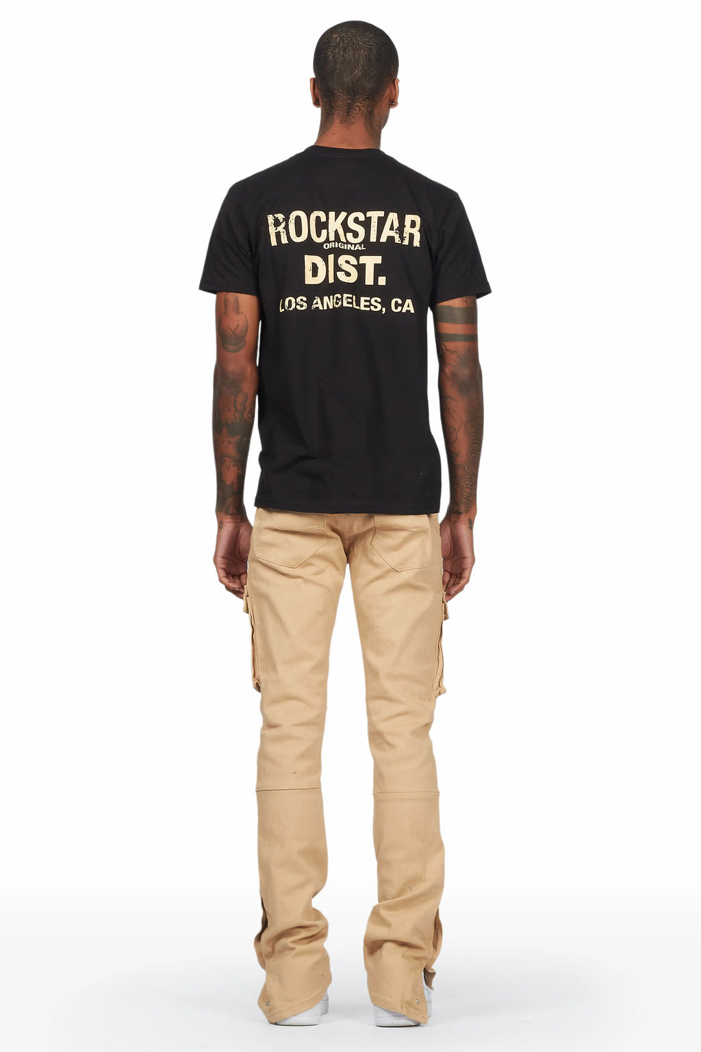 Waage Khaki Cargo Stacked Flare Jean
