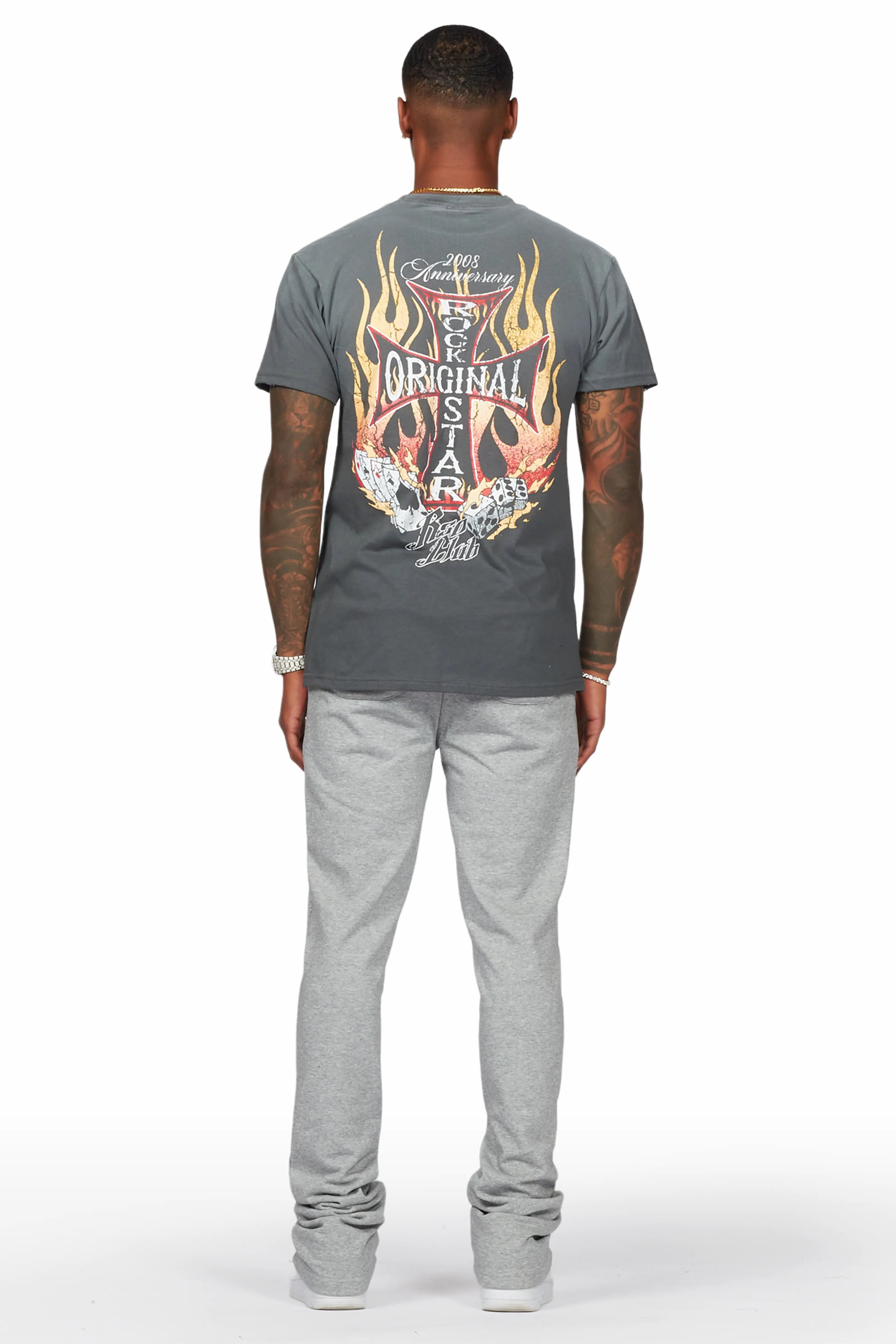 Alpine Grey Stacked Flare Pant