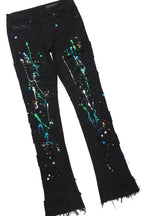 Oriel Black T-Shirt/Stacked Flare Jean Set