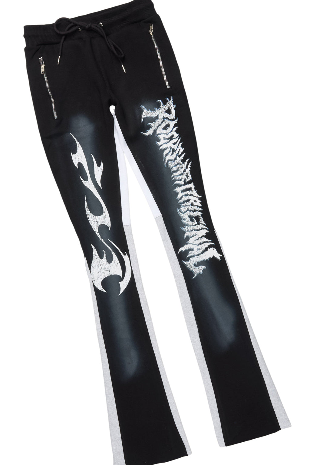 Deathrow Black T-Shirt/Stacked Flare Pant Set