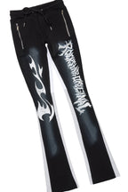 Deathrow Black T-Shirt/Stacked Flare Pant Set