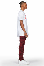 Ebrill Red Patchwork Skinny Fit Jean