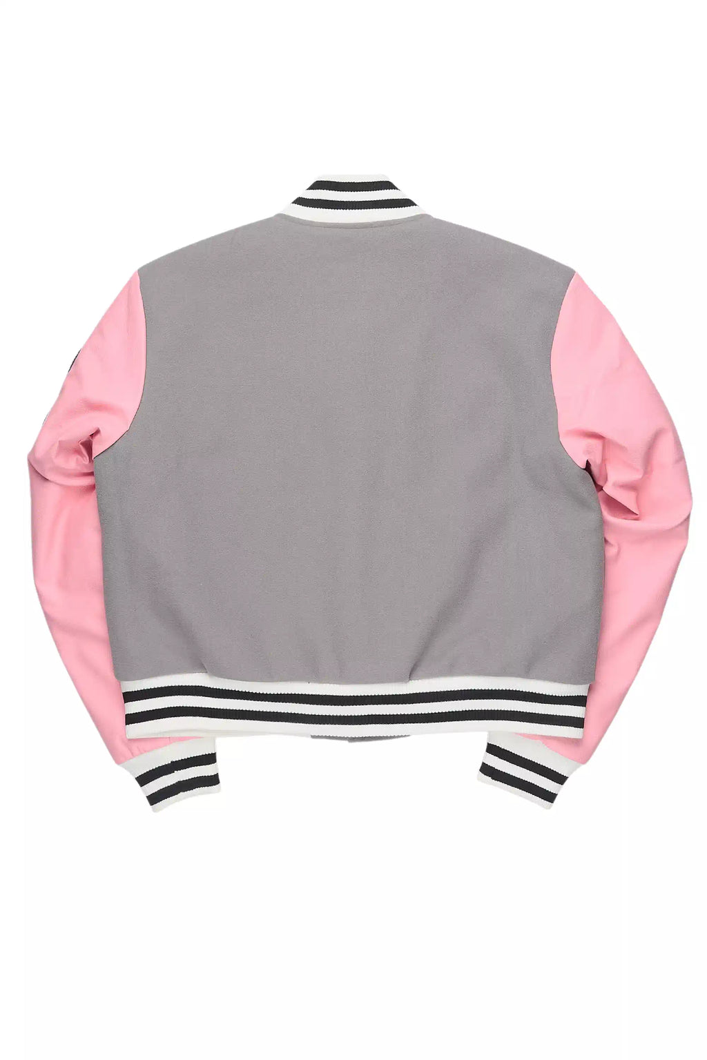 Aniya Grey Oversized Varsity Jacket
