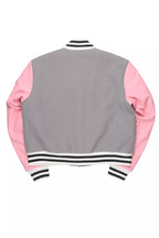 Aniya Grey Oversized Varsity Jacket