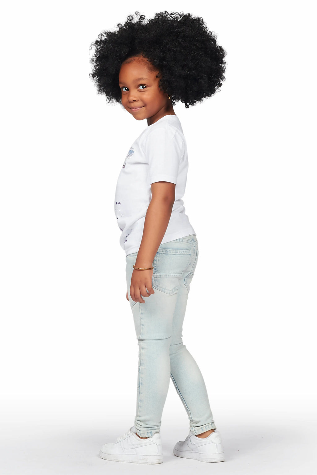 Girls Hale Blue Biker Skinny Jean