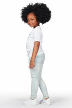 Girls Hale Blue Biker Skinny Jean