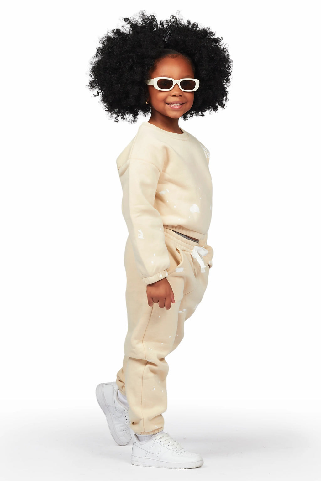 Girls Hadley Light Mocha Crop Top Pant Set