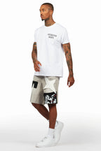 Akos White T-Shirt/Denim Short Set