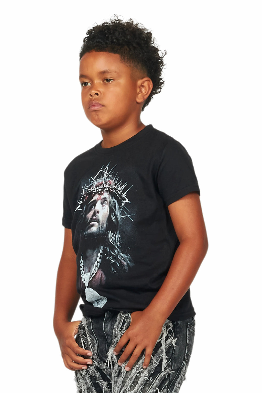 Boys Amina Black Graphic T-Shirt