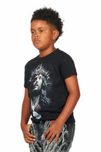 Boys Amina Black Graphic T-Shirt