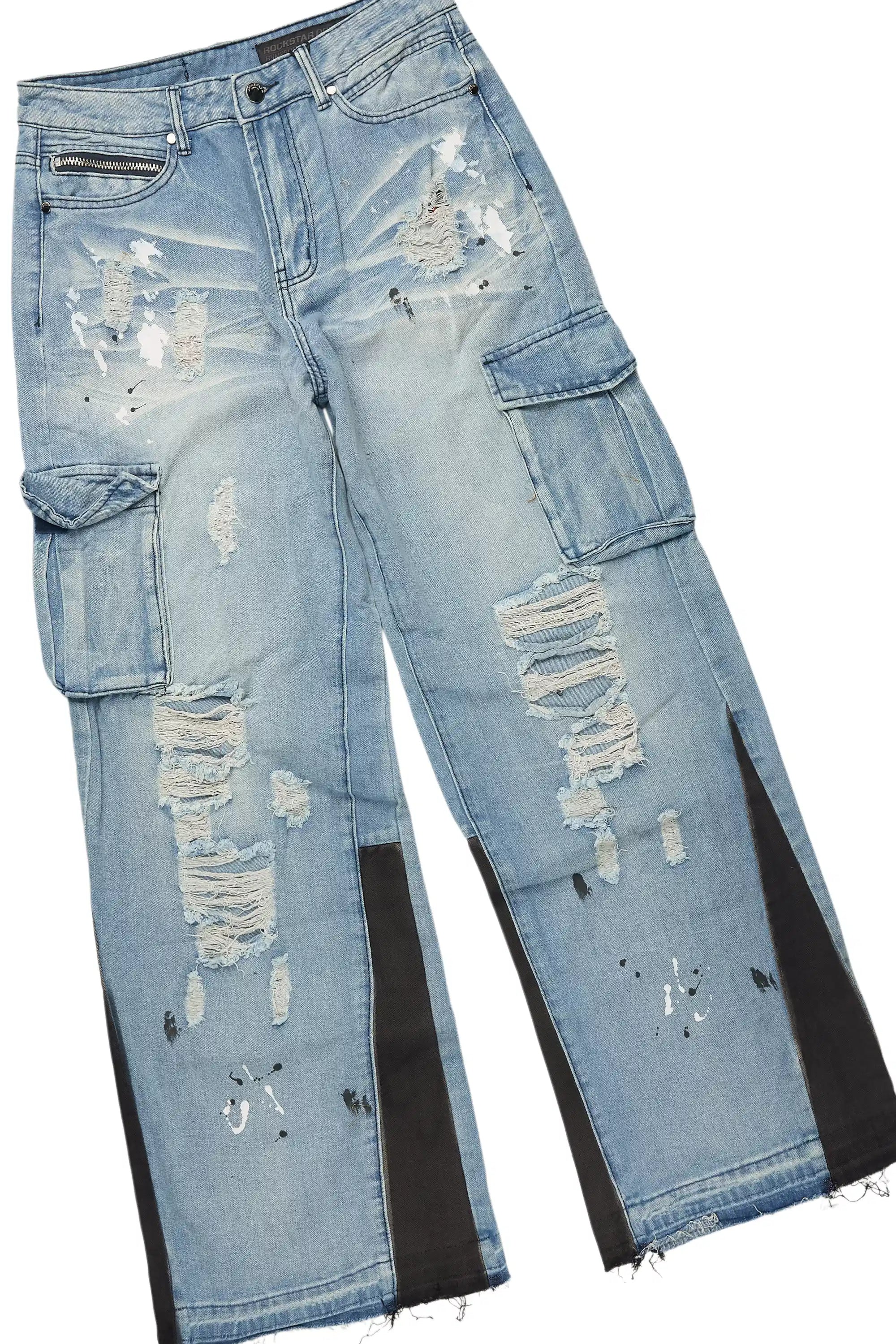 Lake White/Blue T-Shirt/Baggy Fit Jean Set