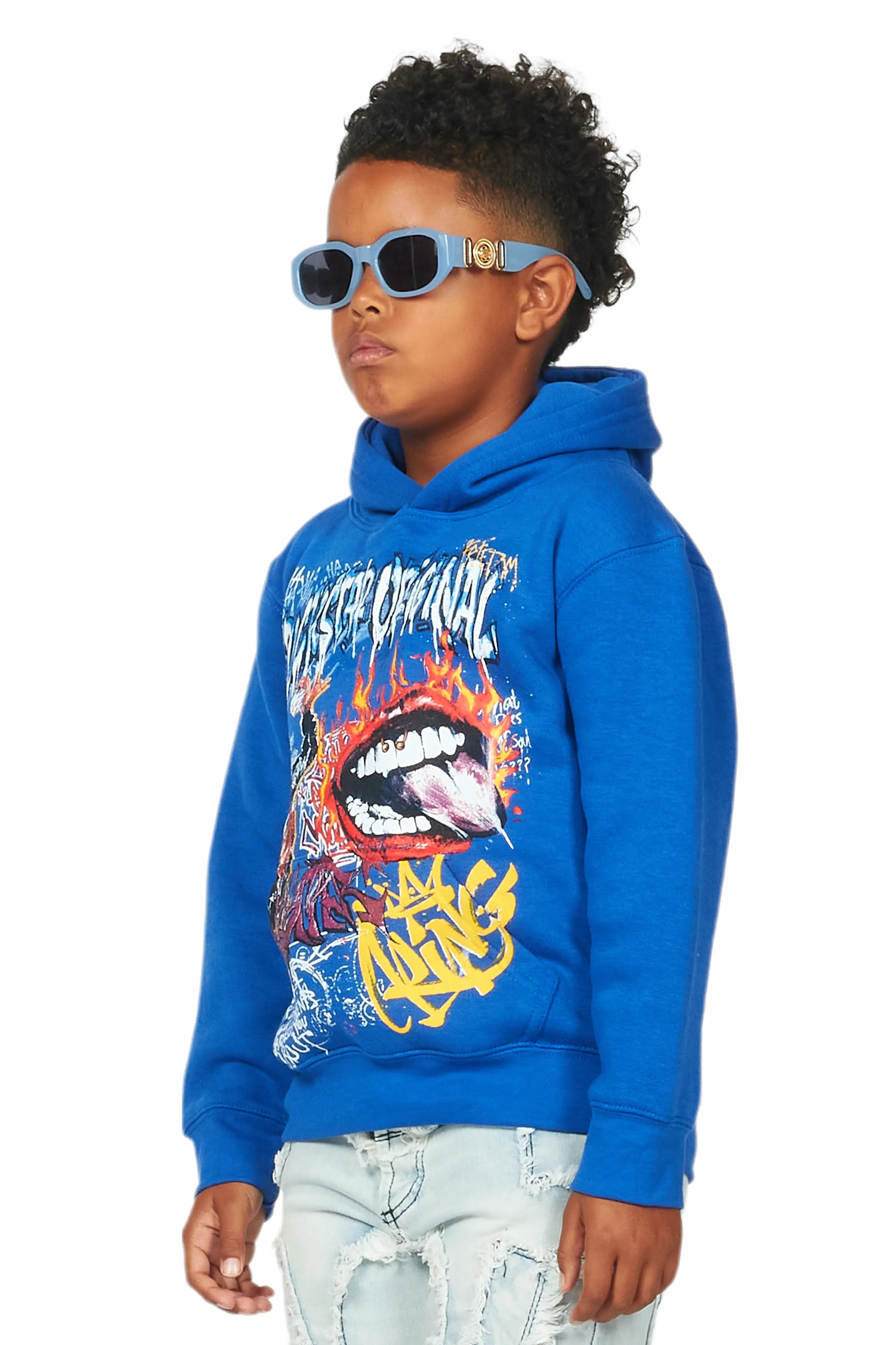 Boys Yooz Royal Graphic Hoodie