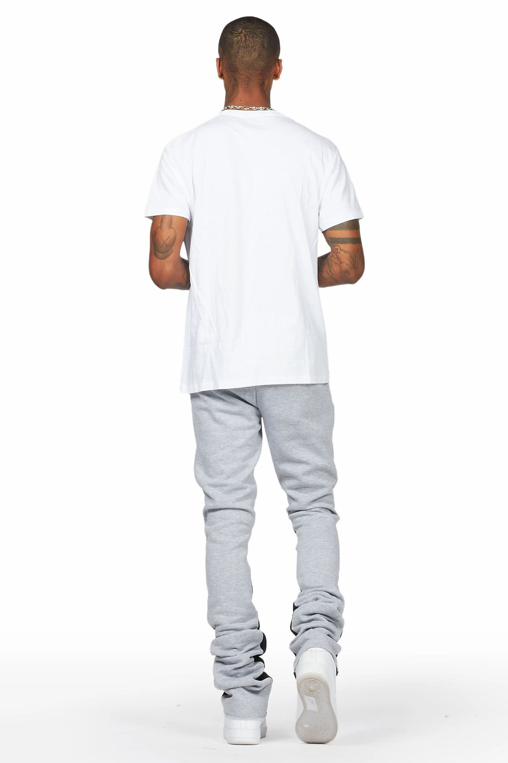 Sana Heather Grey T-Shirt/Stacked Track Pant Set