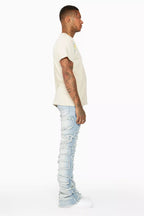 Shake Light Blue Stacked Flare Jean