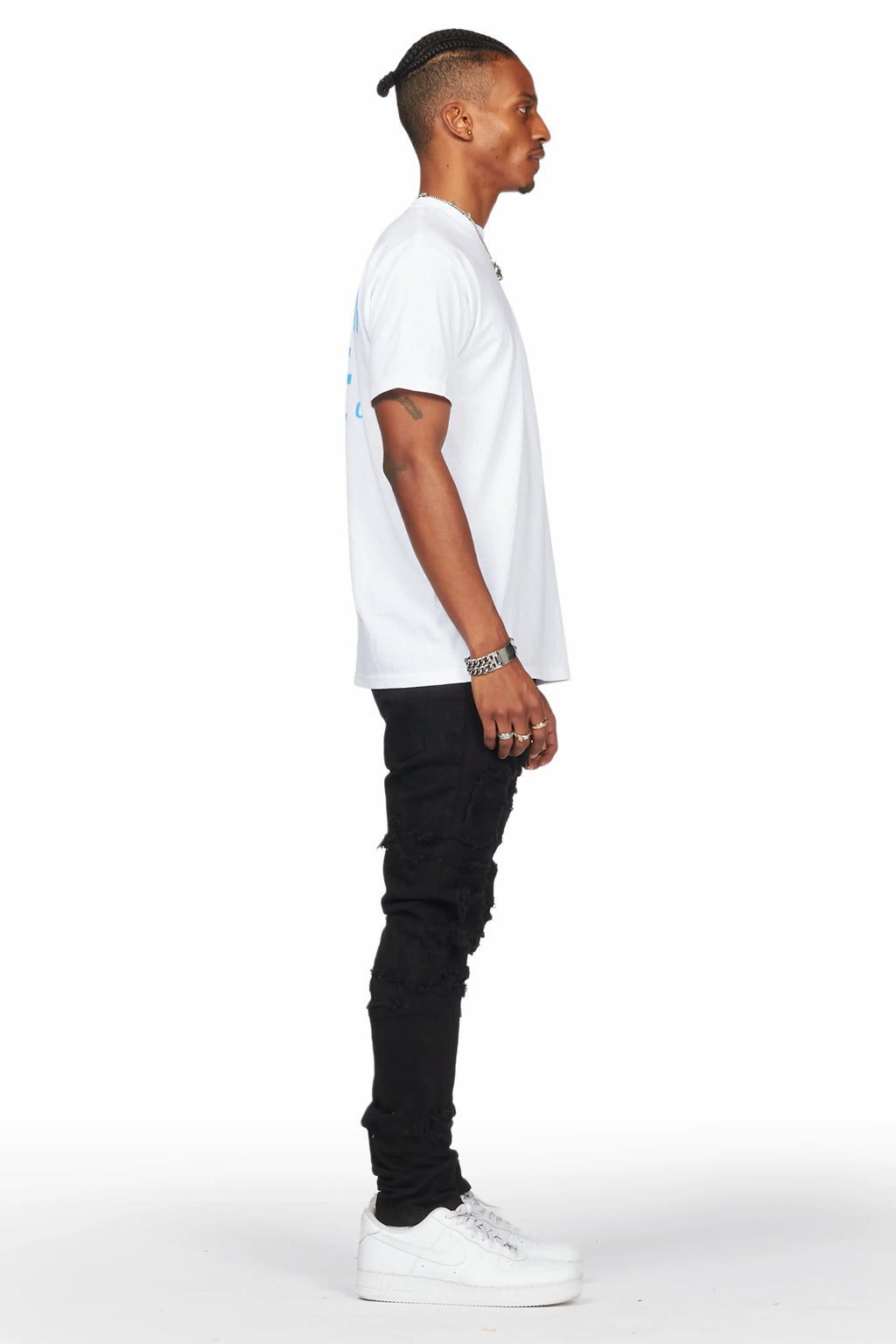 Dalit Jet Black Under Patch Skinny Fit Jean