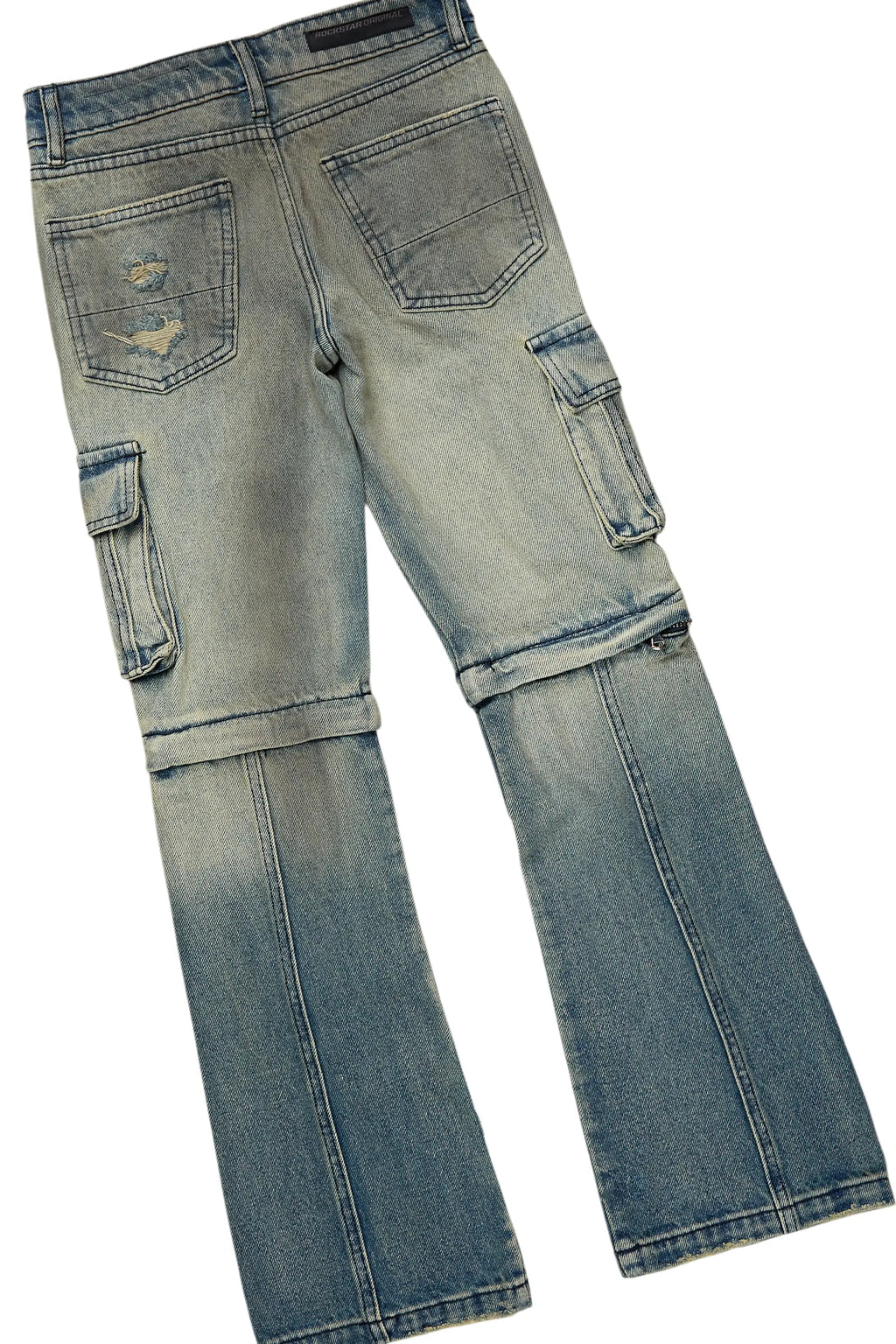 Boys Beno Beige/Blue Hoodie/Baggy Fit Jean Set