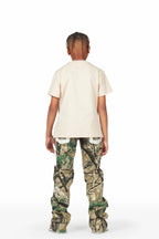 Boys Dane Beige T-Shirt/Super Stacked Flare Jean Set