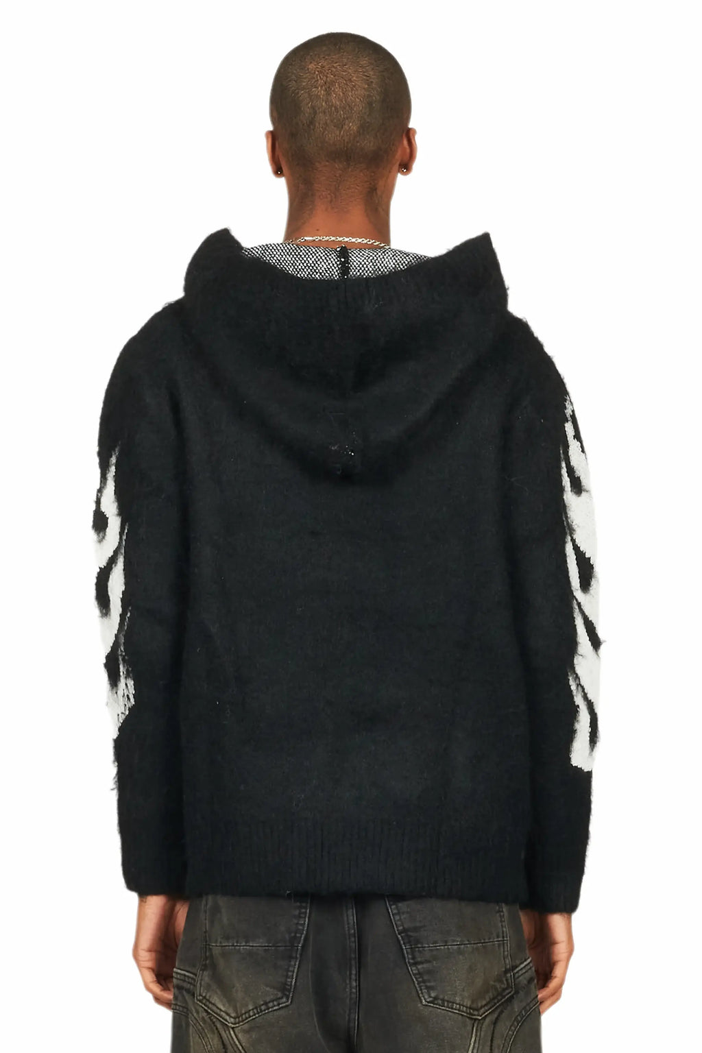 Boaz Black Graphic Mohair Hoodie