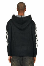 Boaz Black Graphic Mohair Hoodie