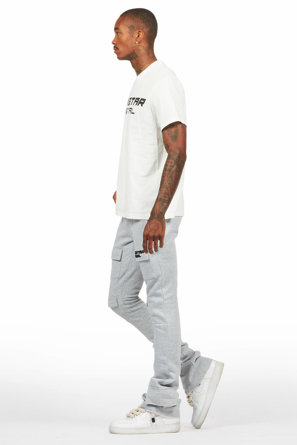 Connor Heather Grey T-Shirt/Stacked Flare Track Set