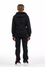 Boys Roeland Black/Red Stacked Flare Pant Set