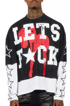 Pacino Vintage Black/White Boxy Crop Double Layer Tee