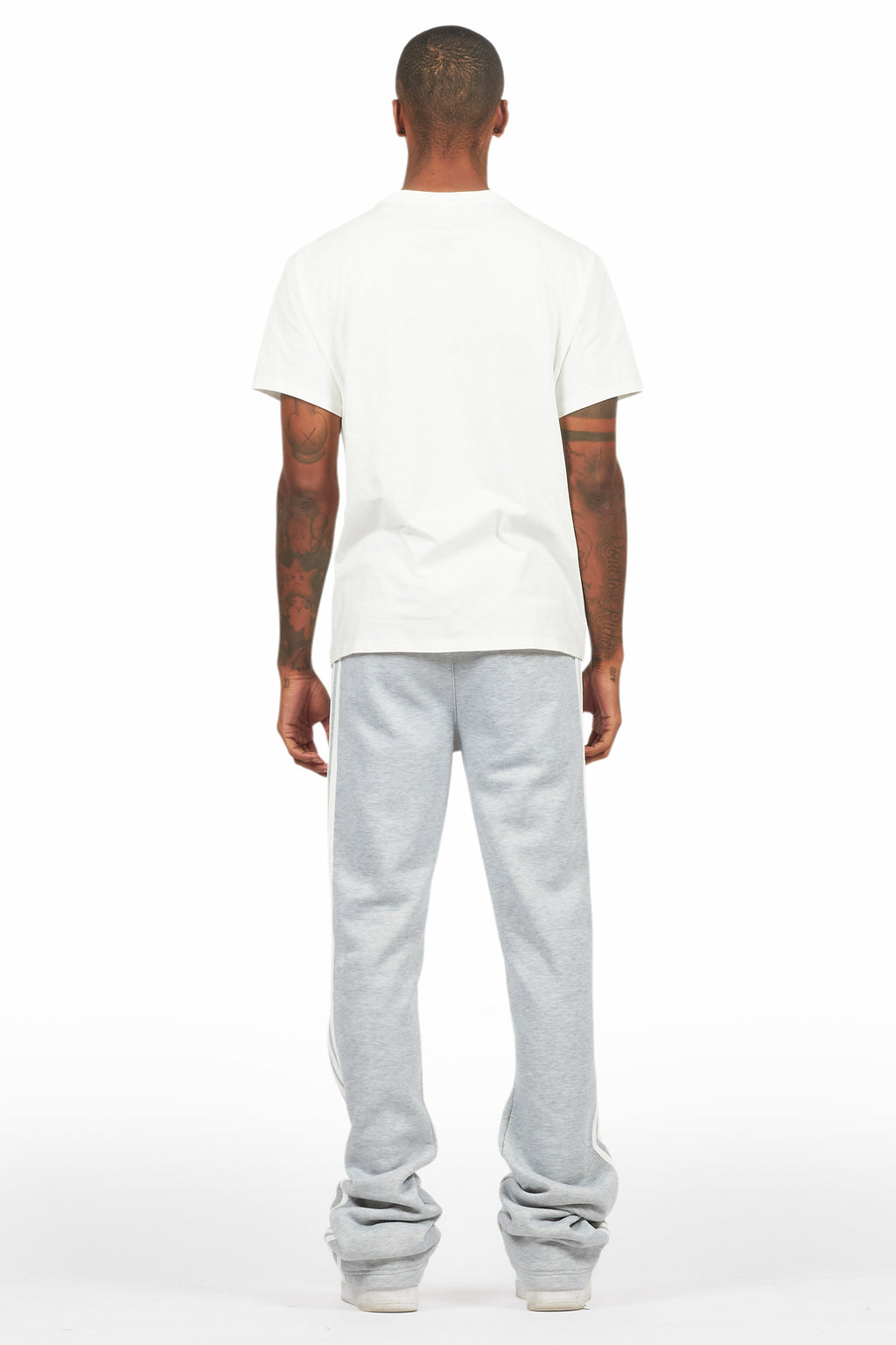 Gerrit Heather Grey Fleece Stacked Baggy Track Pant