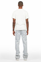 Gerrit Heather Grey Fleece Stacked Baggy Track Pant
