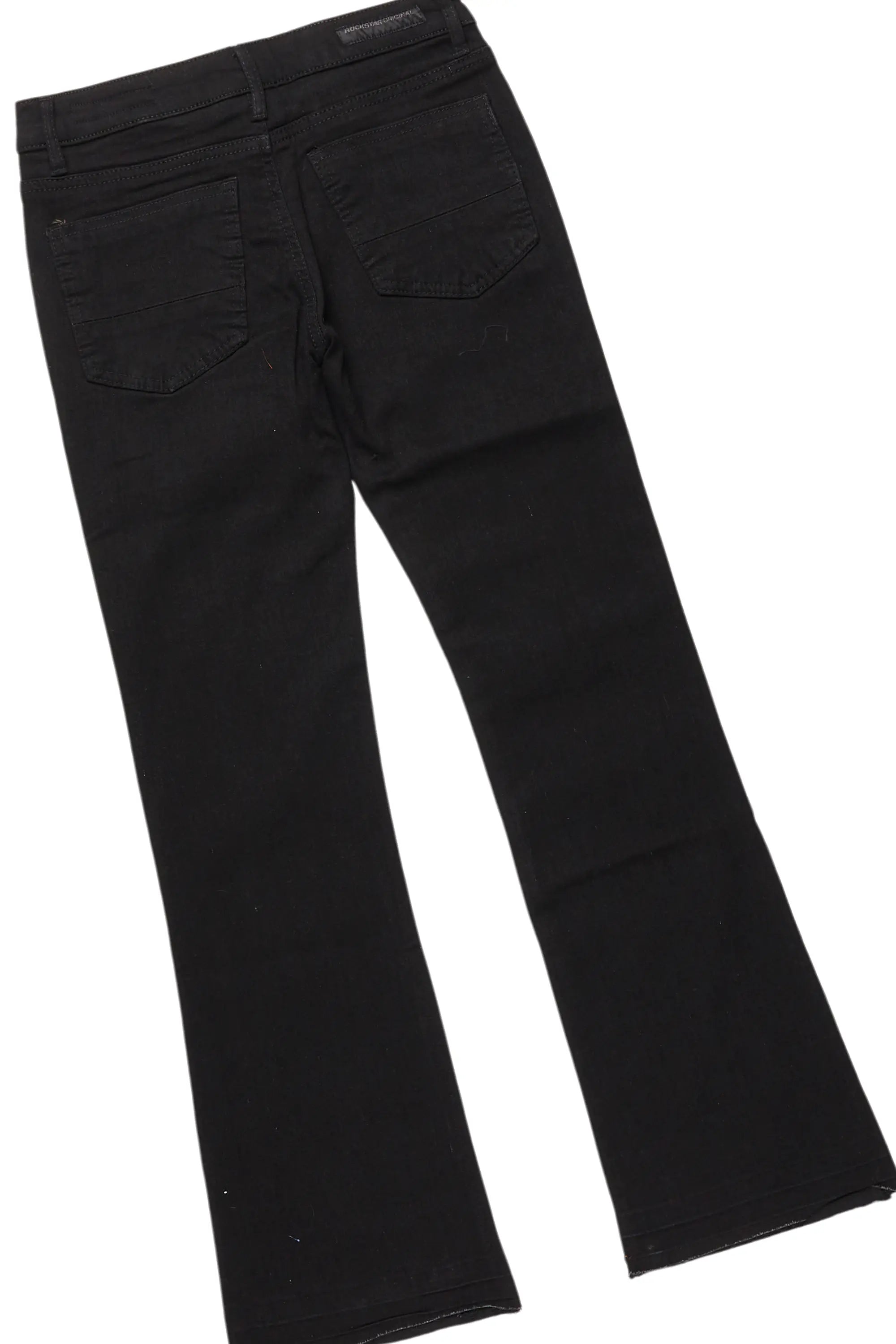 Boys Wizzurd Black Hoodie/Stacked Flare Jean Set